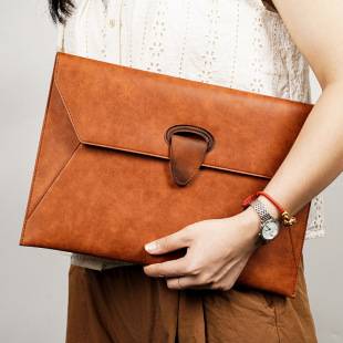A4 business file bag customized leather buckle waterproof storage bag Office contract bill briefcase printable logo