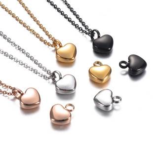 Spot Wholesale Cross-Border European and American Popular Stainless Steel Mini Heart-Shaped Pendant Ashes Commemorative Necklace Can Be Engraved