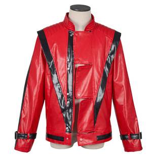 Halloween Costume Jackson Cosplay Red Leather Jacket Cosplay Cos Party Costume