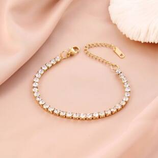 4mm Zircon Bracelet, Light Luxury Style, Versatile and High-End Feel, Trendy and Simple, Wholesale, Non-Fading