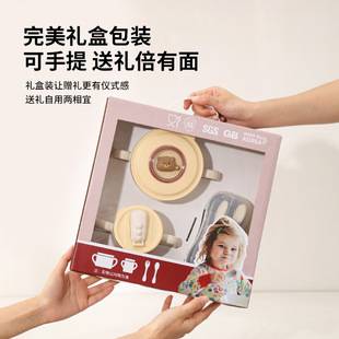 Baby food supplement gift 316 stainless steel baby fork spoon cup tableware gift infant food supplement tableware gift box