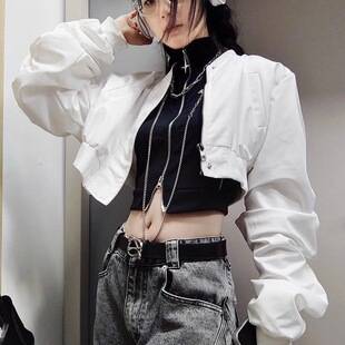 Hot girl American retro spring and autumn jacket for women, sweet and cool Hong Kong style, slimming, popular, stylish, versatile, trendy top