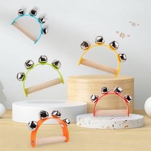 Wooden Semicircle Hand Rattle P0.03 Kidsren's Musical Instrument Hand Rattle Educational Fun Toy Infant Early Education Teaching Aids