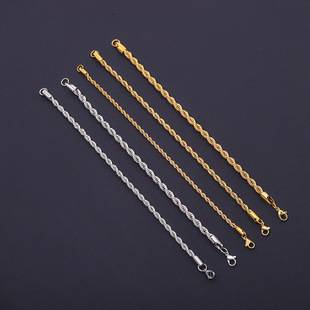 Stainless Steel Twist Bracelet, Cross-Border Hot-Selling 18K Vacuum-Plated Color-Preserving Titanium Steel Bracelet Jewelry for Men and Women