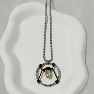 European and American Hot Sale Cyberpunk 2077 Bullet Pendant Necklace New Niche Personality Trendy Neutral Necklace