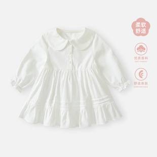 Baby Girl Skirt Autumn New Style Clothes Baby Versatile Doll Collar Dress Girl Spring and Autumn Stylish Princess Dress
