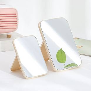 Folding desktop makeup mirror, simple design for student dormitories, large high-definition dressing mirror, princess mirror