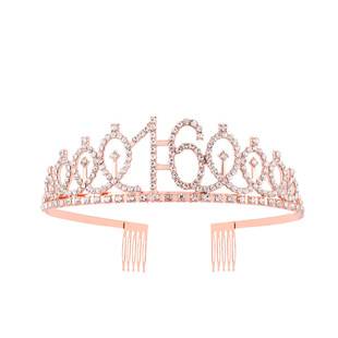 Hot-Selling Birthday Party Crown Headpiece Alloy Hairband Digital Rhinestone Hair Accessory Cake Decoration Birthday Crown