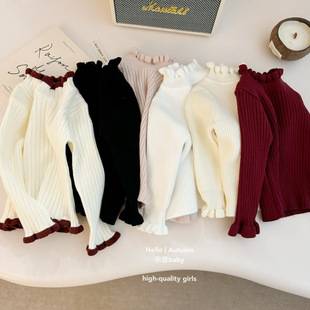 [Le En Children's Wear] Girls' New Baby Jacket Little Girl Princess Ear Base Shirt Children's Knitwear
