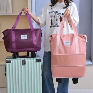 Travel Bag Large Capacity Universal Wheel Student Business Travel Storage Bag Waterproof Dry and Wet Separation Expandable Luggage Bag