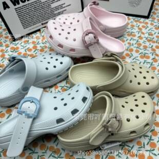 Classic Color Buckle Clogs with Adjustable Straps, Casual Slippers, Beach Shoes, Unisex Clogs