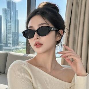 Hong Kong-style high-end retro cat-eye sunglasses for women, slimming, ultra-light, UV protection sun glasses