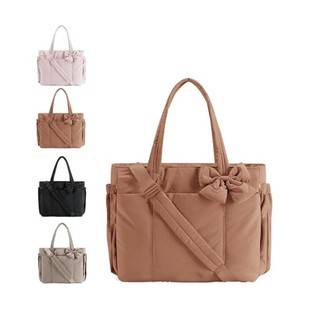New Yoga Tote Bag, Large-Capacity Shoulder Fitness Bag, Fashionable Bow-Knot Cotton Bag