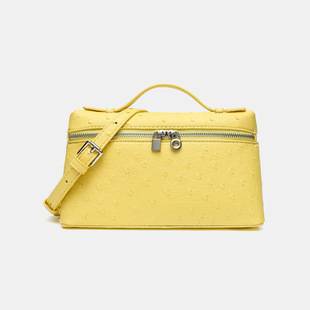 LP19 lunch box bag, Gigi style PU leather women's bag, autumn ostrich pattern handbag, single shoulder crossbody phone bag
