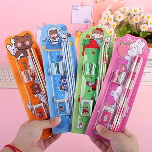 New Five-Piece Pencil Set for Kindergarten Children, Gift Set, School Supplies, Gift Box, Student Pencil Stationery