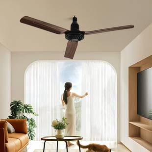 New Antique Wood Grain Fan Silent Ceiling Fan American Vintage Dining Room Office Living Room Hanging Fan