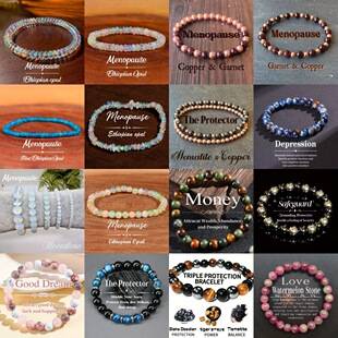 Cross-Border Hot-Selling Items: Temu, Shein, Tk Popular Opal Crystal Bracelets, Tiger's Eye, Amethyst, Lapis Lazuli, Turquoise
