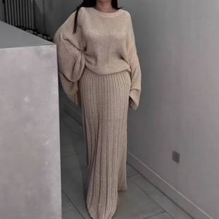 New Minimalist Winter Amazon Gentle 2025 Dress Set European and American Style Long-Sleeve Casual Dress for Women Cross-Border