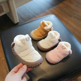 Baby Toddler Shoes Winter Soft Sole Fleece-Lined Thickeneded Warm 1-3 Years Old Kidsren Boys and Girls Baby Shoes Functional Shoes Trendy