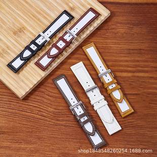 The new nylon leather strap is suitable for men and women 20MM/22MM/high color value with leather strap cross-border hot sale