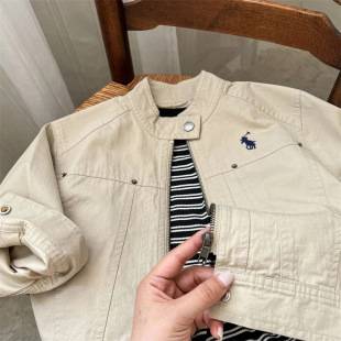 Children's Jacket Autumn 2026 New Style Boys' Top Trendy Brand Zip-Up Shirt Korean Style Toddler Coat Stylish for Girls