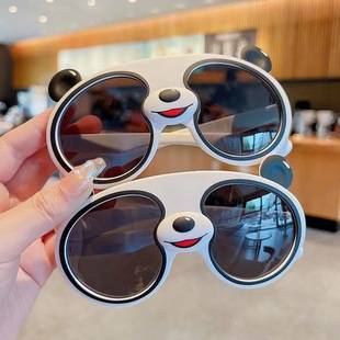 New Children's Soft Silicone Sunglasses Cartoon Panda Polarized Sunglasses Baby Outdoor Anti-Uv Sunglasses
