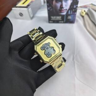Women's Fashionable Octagonal Electronic Watch with Diamonds, Full Diamond Quartz Watch, Trendy Hip-Hop Style Wristwatch