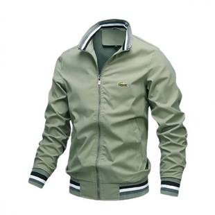 Crocodile Embroidery Logo 2026 New Men's Outdoor Jacket Set Casual Suit Aviator Jacket High Quality Jacket