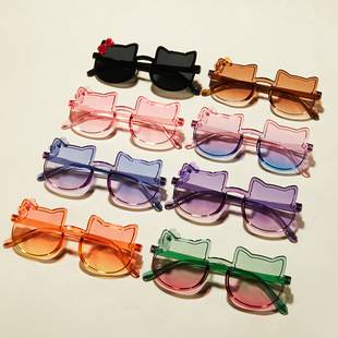 New Style Sunglasses Children's Sunglasses Wholesale Little Girl Cartoon Cute Super Cute Baby Sunshade Color Glasses