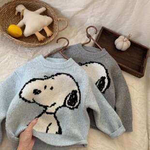 Children's Thickeneded Knitwears for Boys and Girls, Winter Tops and Knitwears, 2025 Autumn and Winter New Baby Cartoon Bottoming Shirts