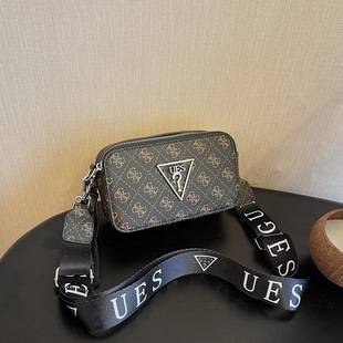 New Foreign Trade Style European and American Fashion Retro Versatile Trendy Simple Casual Handbag Camera Bag Square Bag Printed Crossbody Bag