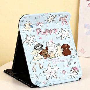 New Mirror Cute Puppy Thickened Anti-Fall Travel Portable Makeup Mirror High-Definition Home Vanity Mirror