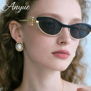 2026 New Model Luo Yi Jia Sunglasses for Women, High-End Fashion Eyewear, European and American Old Money Style Cat Eye Sunglasses, Famous Brand