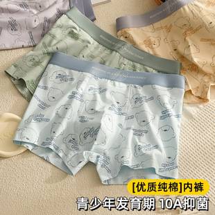 Boys' Boxer Briefs Pure Cotton Youth Sports Children's Underwear for Boys, Middle School Students, Older Children, Antibacterial