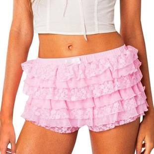 Amazon Foreign Trade New European and American Hot-Selling Multi-Layer Cake Stacking Short Skirt Hot Pants Sexy Fashion Lace Skirt