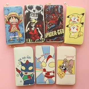2026 Long Wallet for Men, New Student Style, Cartoon Anime, Large Capacity, Phone Wallet, Zipper Card Holder, Clutch Bag