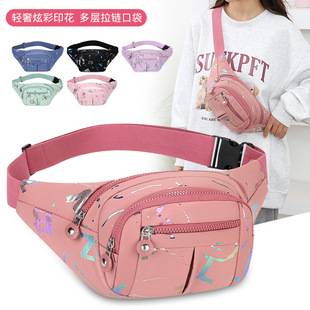 Cross-Border Fashion Mobile Phone Coin Purse Printed Chest Bag Sports Hiking Cycling Waist Bag Women's Stall Business Cash Register Bag