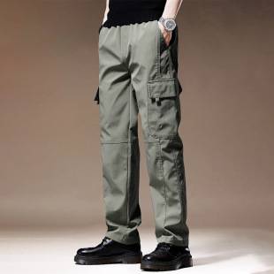 Pants Men's Three-proof Workwear Casual Pants Men's Straight Pants plus size Pants Loose All-match Multi-pocket Long Pants