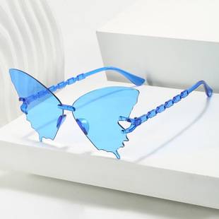3302 Personalized Cross-border Butterfly One-piece Sunglasses Women's Fashion Large Frame Slim Trend Sunglasses