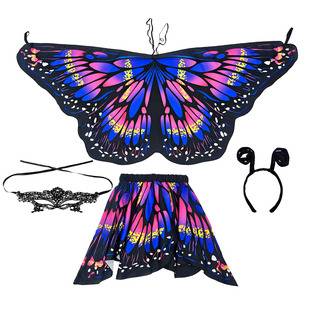 Adult Butterfly Cape Shawl Skirt Set Party Carnival Cosplay Ball Gown Shawl Dress