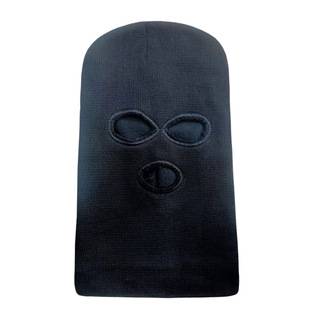 Winter Hat for Men, Cycling Ear Protection, Thickened and Fleece-Lined, Solid Color, Cold-Proof, Three-Hole Knit Hat, Wool Hat, Thickened for Winter