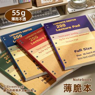 American-style thin and crisp A4 green and blue lined notebook, thickened, for students, postgraduate exams, civil service exams, and diary use