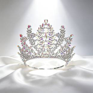 European and American Cross-border Bride Crown Beauty Pageant Champion Crown Walking Show Laurel Baroque Crown Queen Party Complete Crown