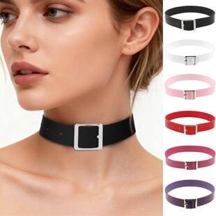 European and American Harajuku Punk Style Simple Leather Choker Y2K Rock Fashion Women's Street Accessories Necklace Manufacturer Wholesale