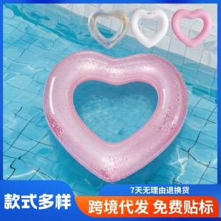 Swimming Ring Water Toy for Adults and Children, Inflatable Heart-Shaped Swimming Ring, Pvc Water Lifebuoy, Armpit Ring Swimming Ring