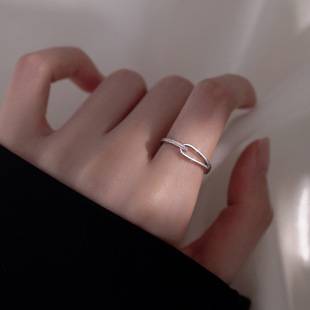 925 Sterling Silver Plain Ring Self-Discipline Ring Women's Tail Ring Index Finger Ring Summer Niche Design Open Ring