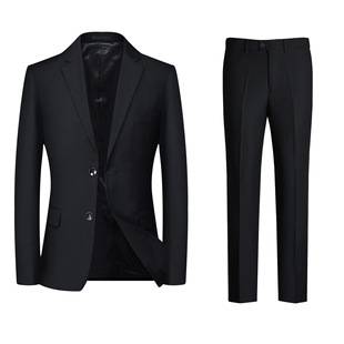 Spring and Autumn Men's Suit Two-Piece Set for Weddings, Plus-Size Men's Formal Suit, Loose Fit Large Size