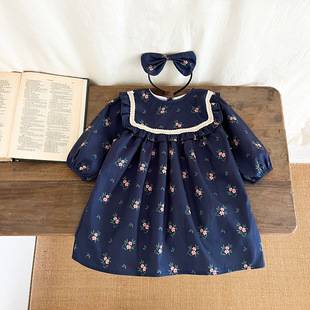 Spring and Autumn 2026 Girls' Princess Dress Autumn Children's Clothing Dress Baby Clothes New Long-Sleeve Dress for Girls Pure Cotton