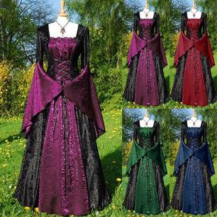 Europe and the United States in the Middle Ages European court style retro party dress dress women's dress a generation of hair