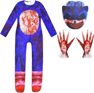 Cross-Border New Sonic Cos Sonic Kid Children's Costume Cartoon Character Dance Halloween Performance Costume